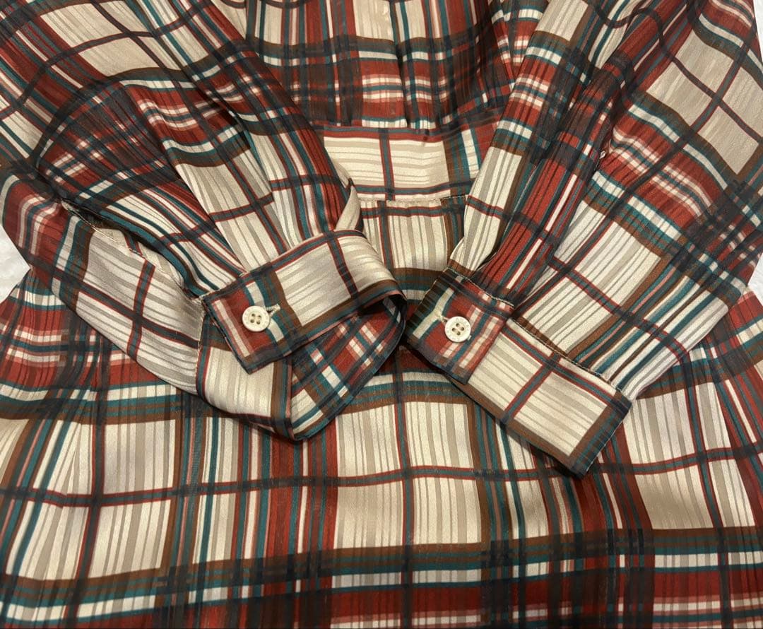 AMERI 夏帆さん着用　チェック　フレア　ロングワンピース　長袖　アメリ