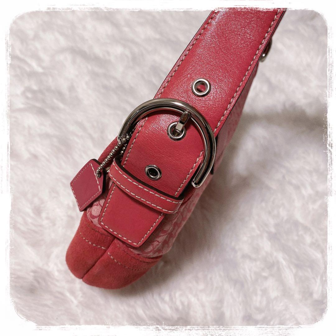 希少レア✧︎*。COACH SOHO ミニシグネチャーワンショルダーバッグ ピンク