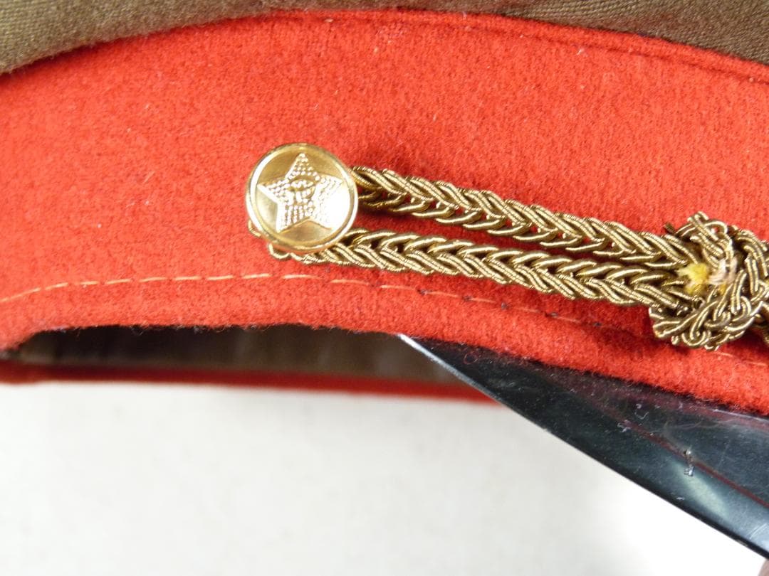 マニア向け　ロシア　旧ソ連軍　軍帽　ミリタリー　カーキ　56cm