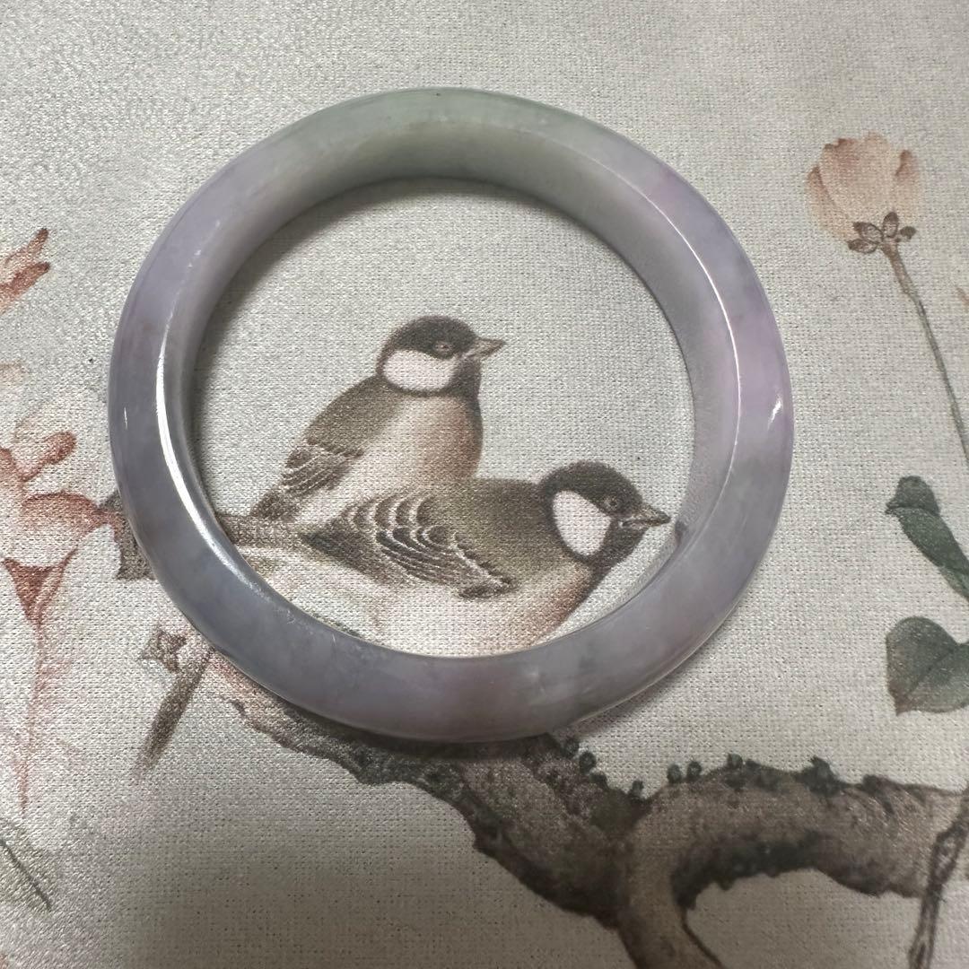 天然ミャンマー産翡翠（A貨）　深ラベンダー×淡グリーン 翡翠バングル