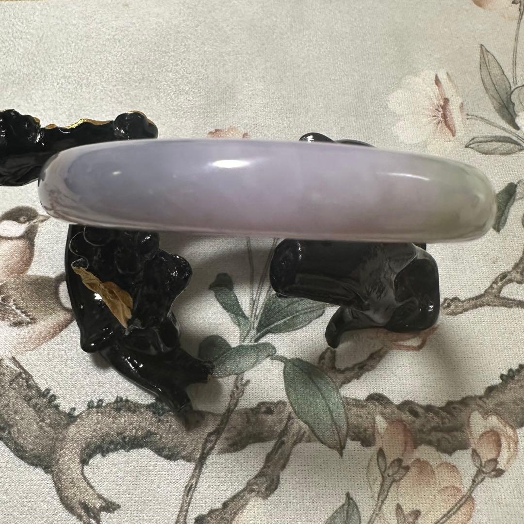 天然ミャンマー産翡翠（A貨）　深ラベンダー×淡グリーン 翡翠バングル