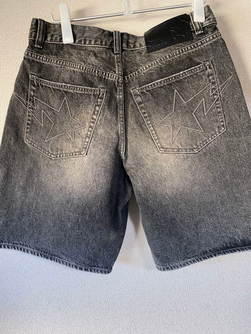 【希少】A BATHING APE アベイシングエイプ デニムショーツ 星 M