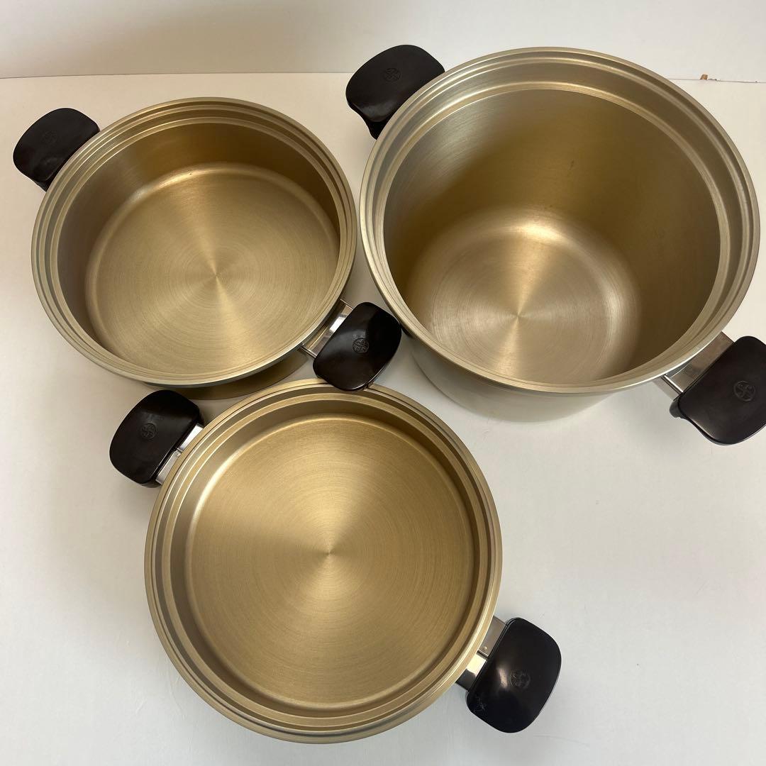 最高級　しばのキッチン　ゴールド　6点セットガラス蓋セット