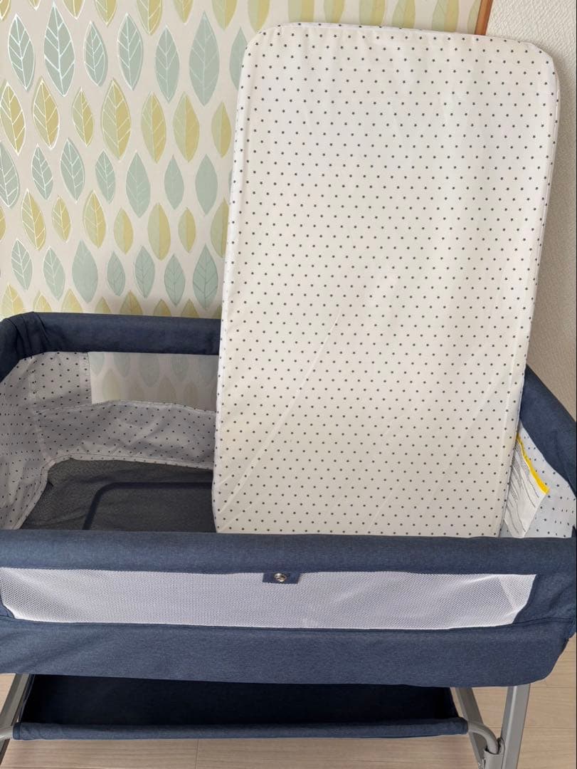 折りたたみ式ベビーベッド ★ブルー★美品★