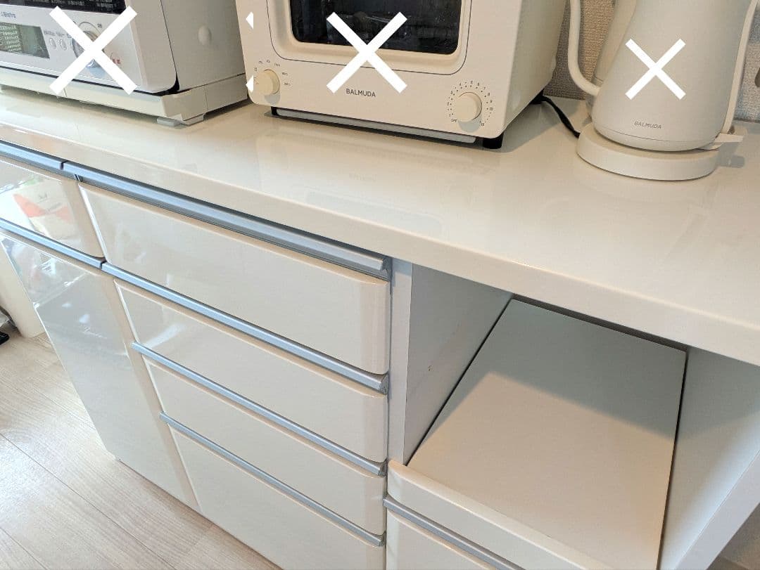 【11/23までの限定出品】ニトリ　ホワイト食器棚　スライド式引き出し付き