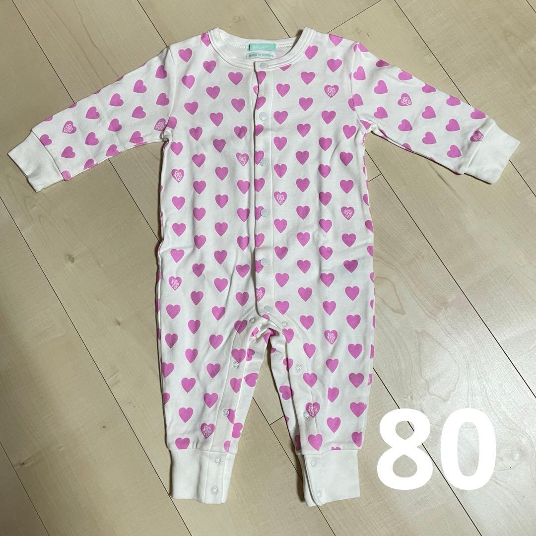 Girls don’t cry ロンパース　80 女の子　ハート　長袖　秋　冬