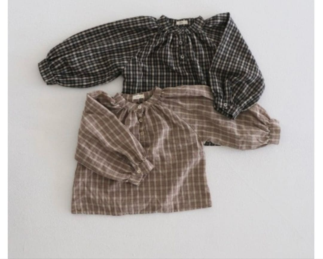 kokokids 25ss check blouse 韓国子供服