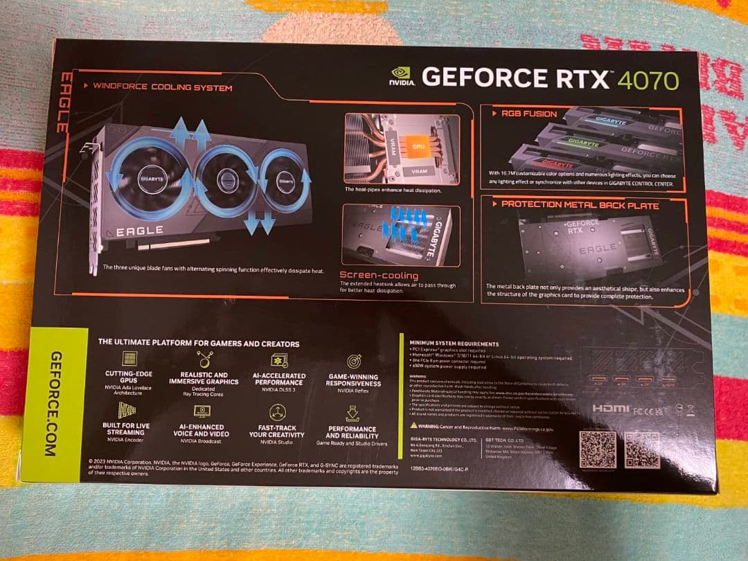 グラフィックボード・グラボ・ビデオカード GIGABYTE GEFORCE RTX 4070 EAGLE OC 12G