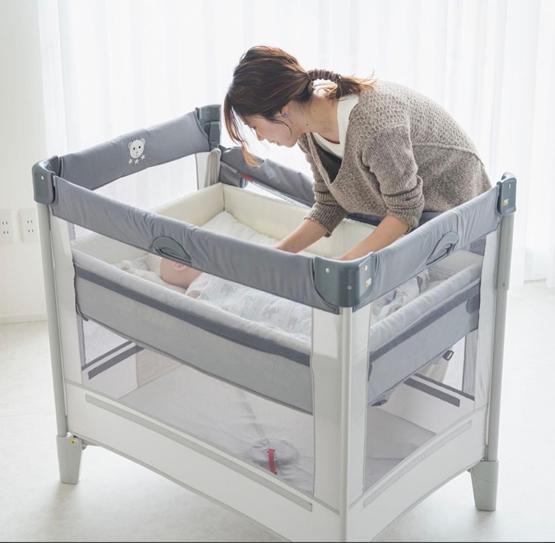 アップリカ(Aprica) ココネル エアー ベビーベッド グレーベアー