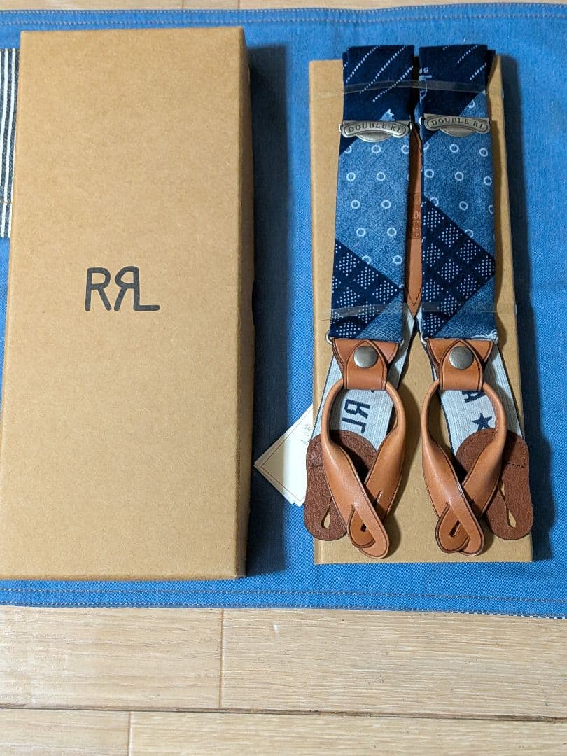 RRLサスペンダー ネイビー　レイル新品未使用