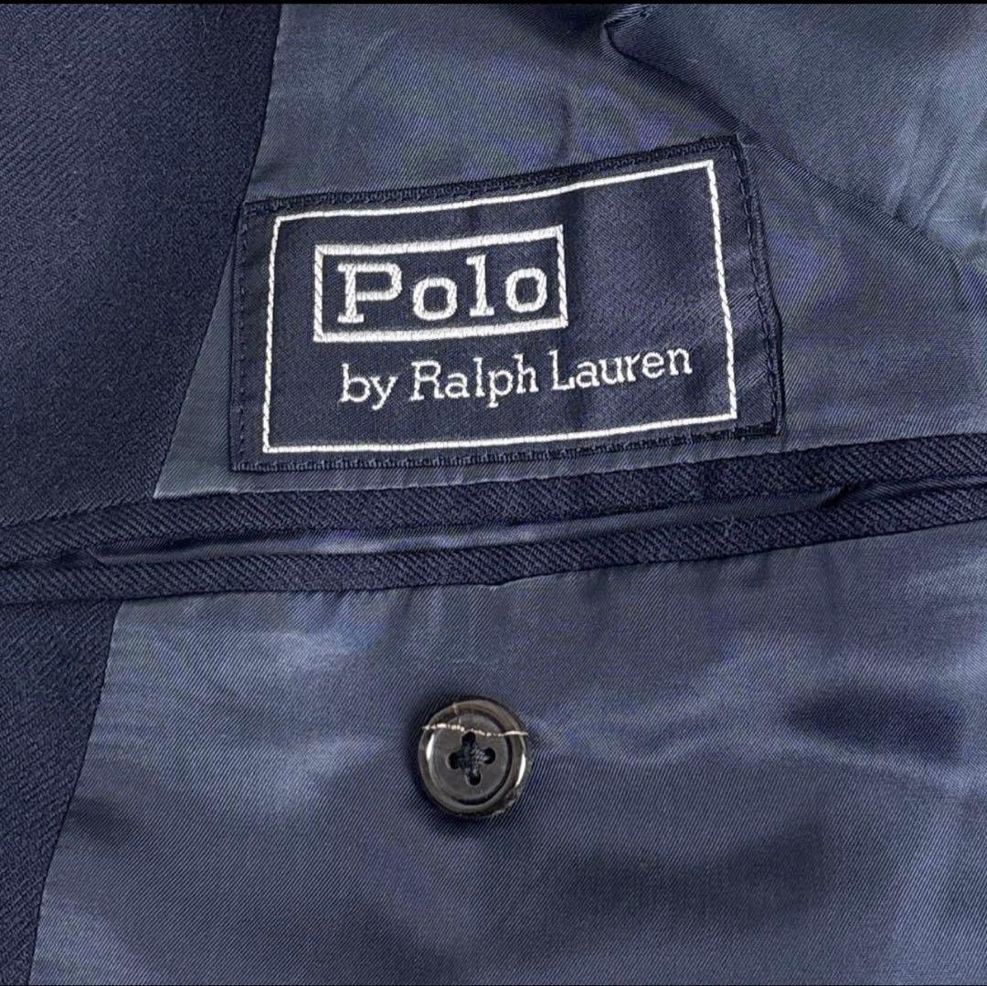 美品✨ポロ ラルフローレン 紺ブレ 金ボタン ジャケット 2B T17