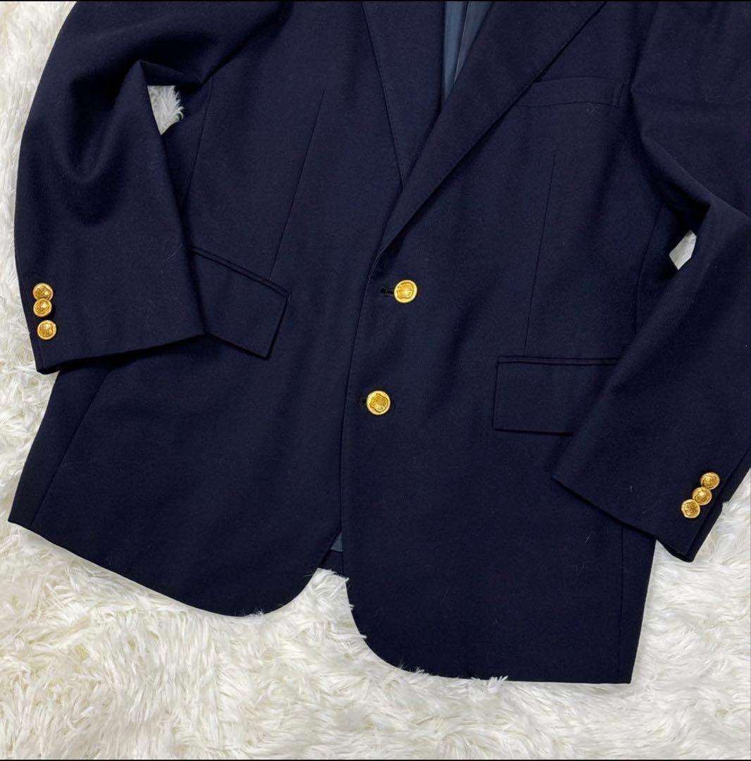 美品✨ポロ ラルフローレン 紺ブレ 金ボタン ジャケット 2B T17
