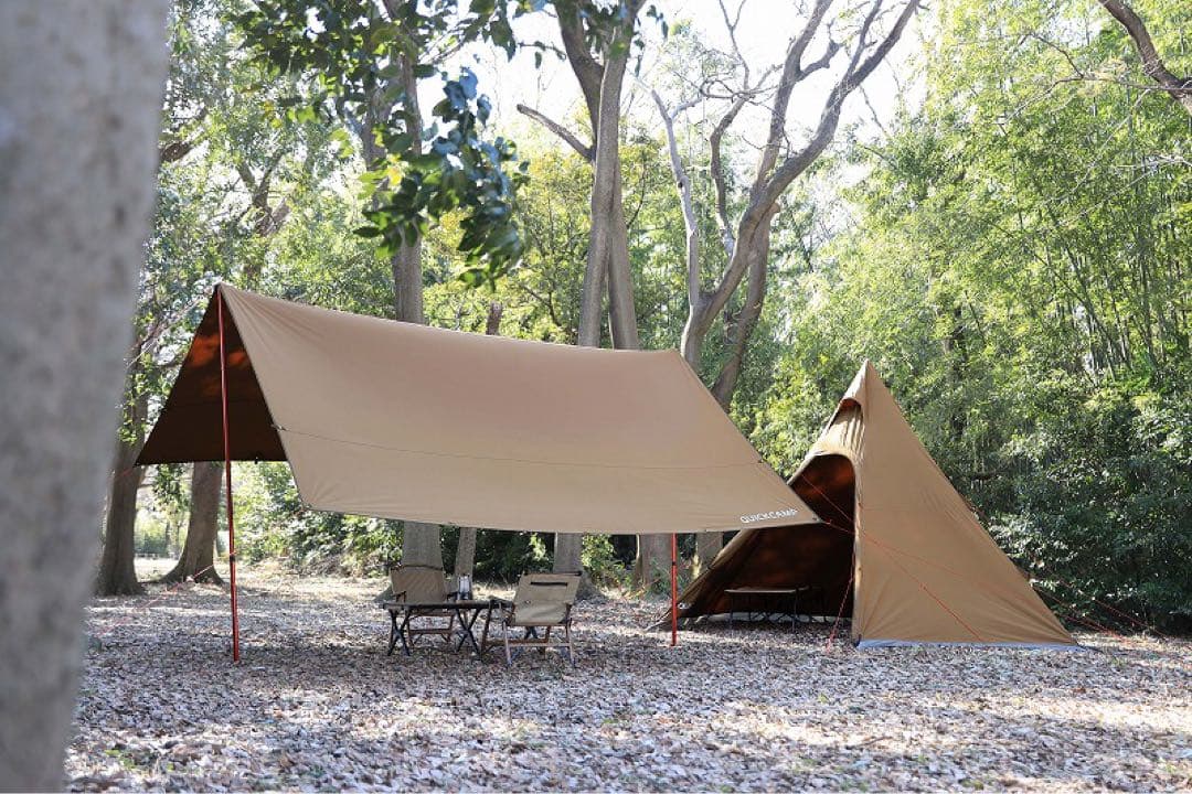 クイックキャンプ tc レクタ タープ 一度のみ使用