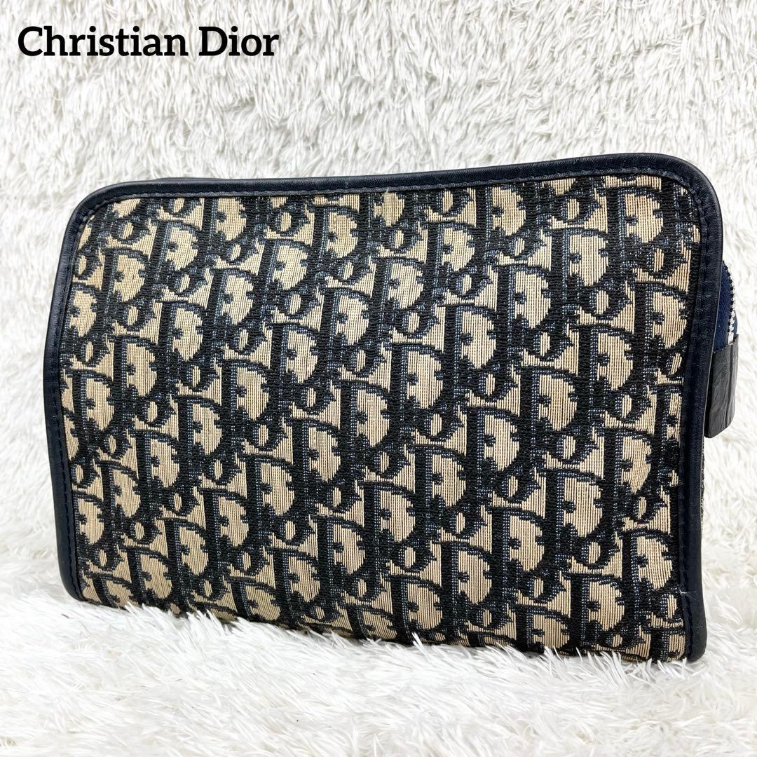 【極美品】クリスチャンディオール トロッター クラッチバッグ ネイビー