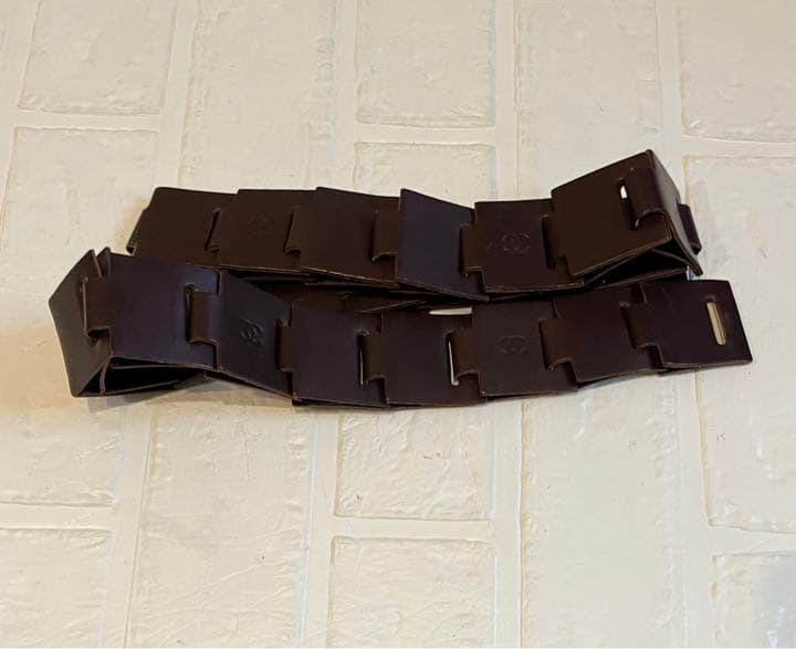 ヴィンテージ☆シャネル　ロゴ　レザー　チェーンベルト　ココマーク　レザー革　レア