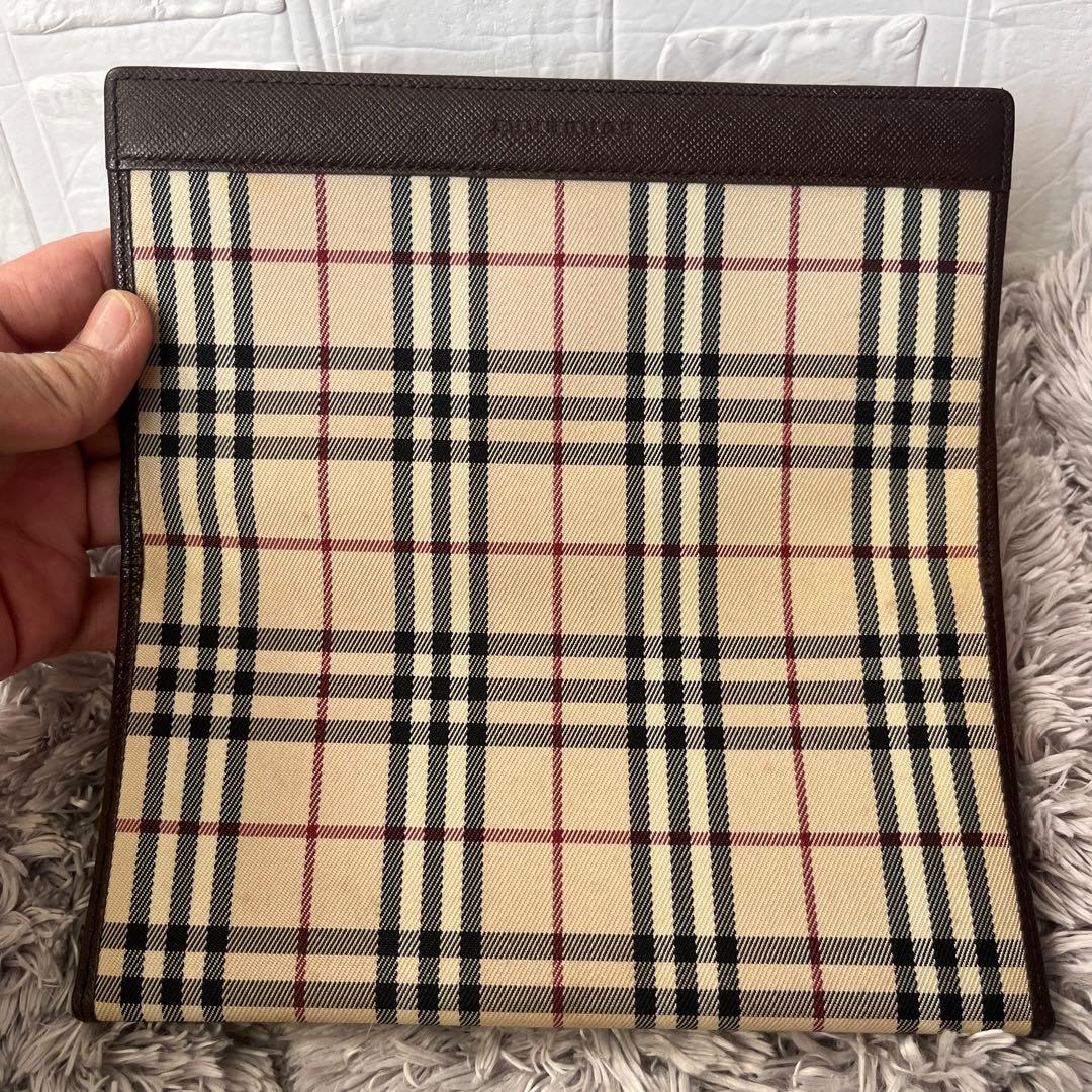 バーバリー　長財布　ノバチェック　軽量　レザー　ブラウン　メンズ　レディース