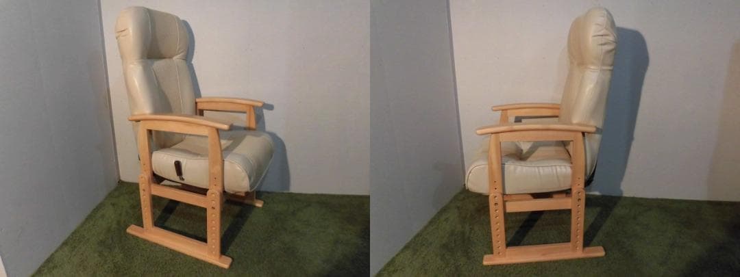 アウトレット★レバーレバー式リクライニングパーソナルお座敷用高座椅子【ベージュ】