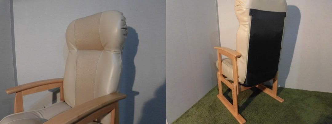 アウトレット★レバーレバー式リクライニングパーソナルお座敷用高座椅子【ベージュ】