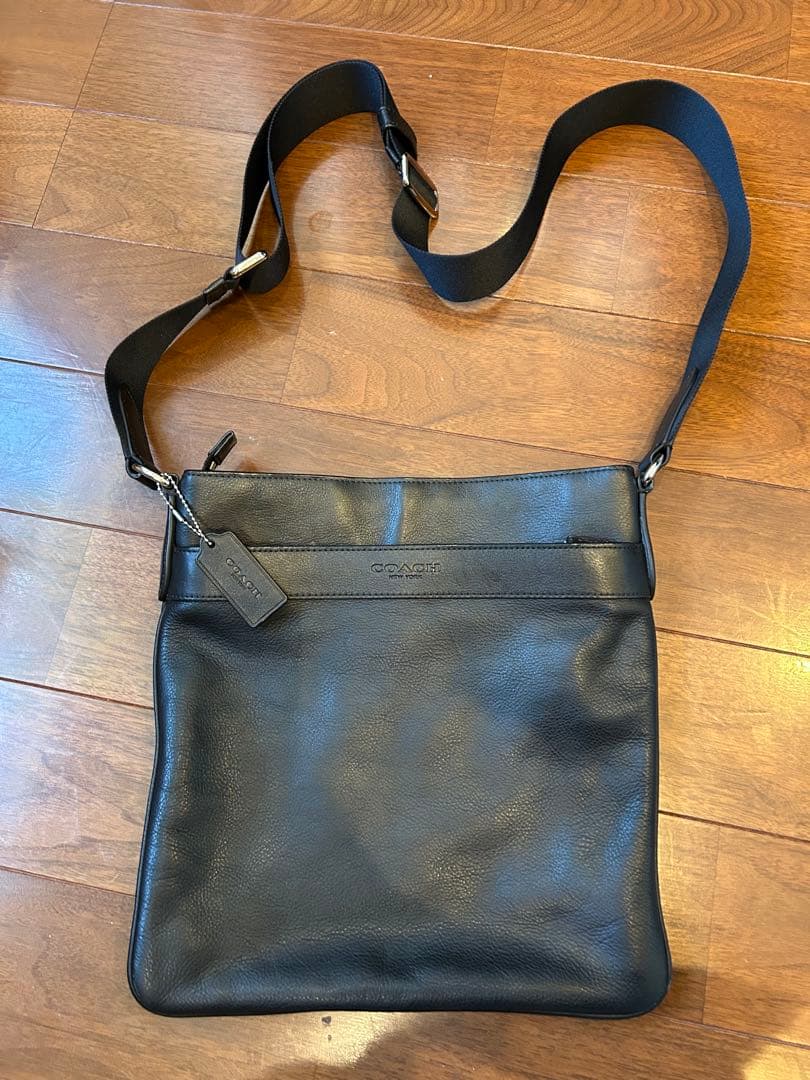 (Rima様用)COACH コーチ 本革 ショルダーバッグ ブラック ロゴ型押し