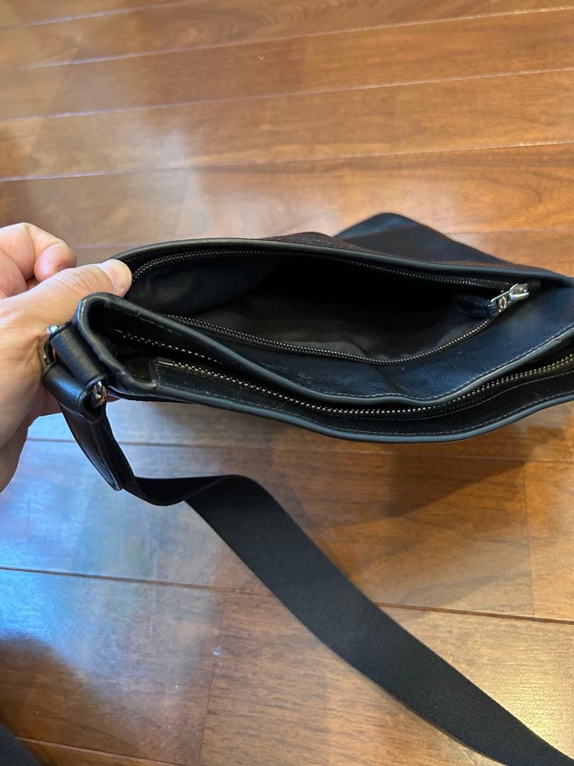 (Rima様用)COACH コーチ 本革 ショルダーバッグ ブラック ロゴ型押し