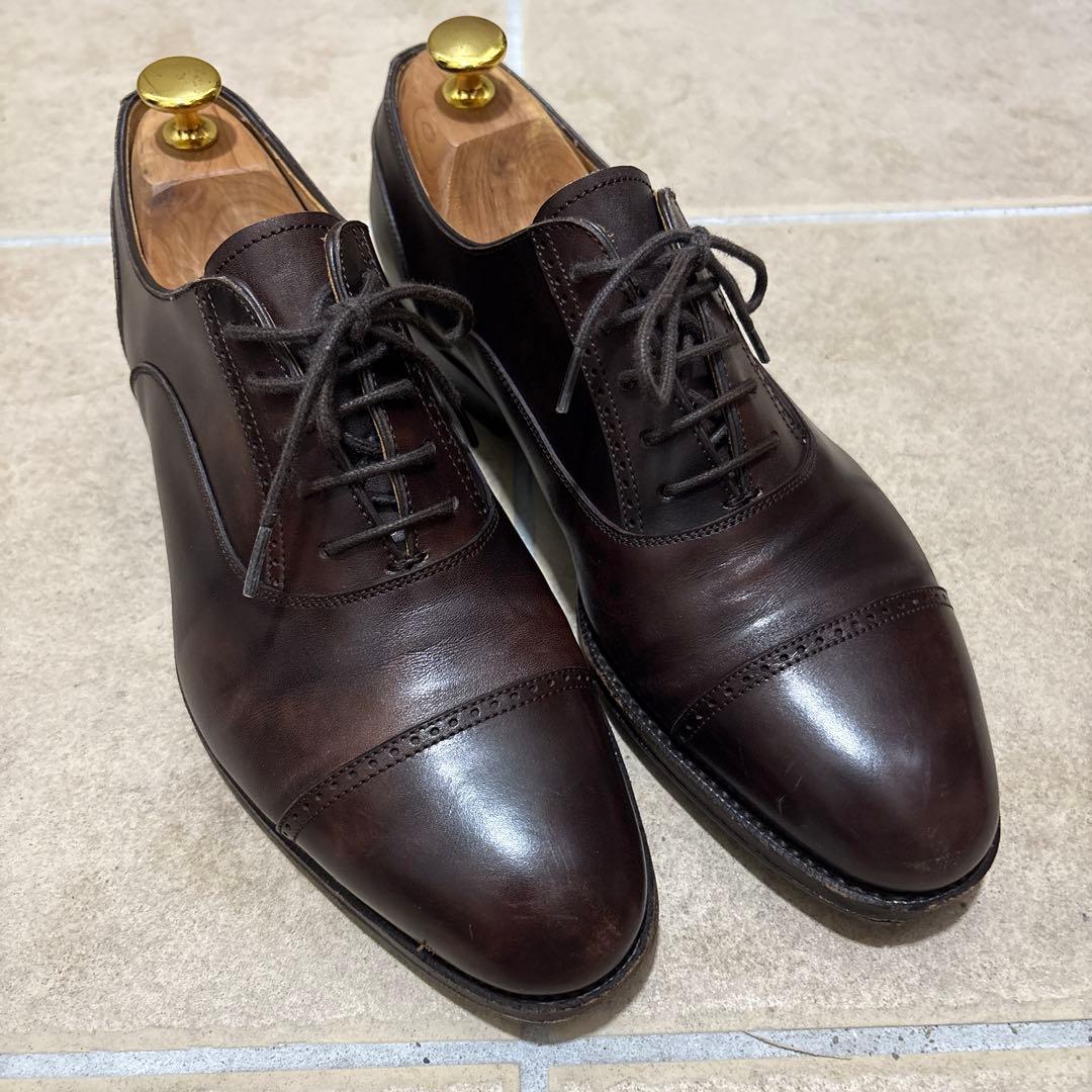 【RAYMAR】24.5cm 革靴　ダークブラウン クォーターブローグ　レイマー