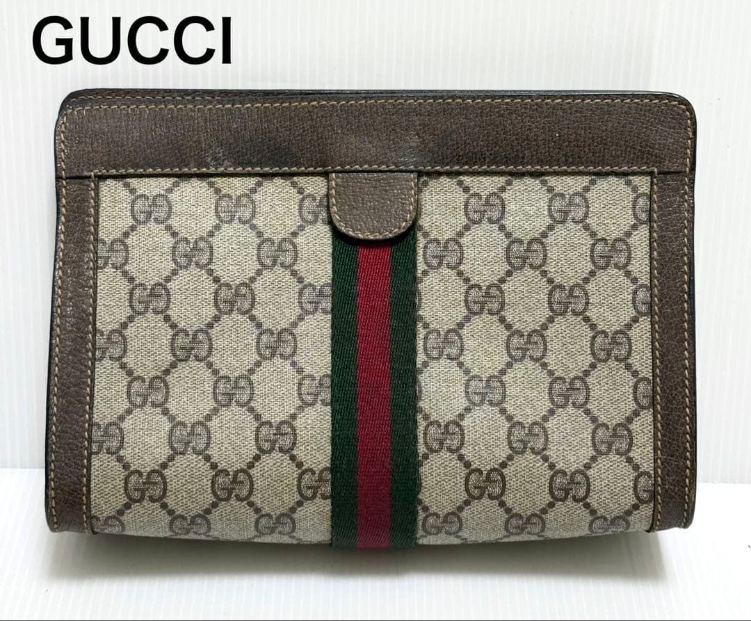 a*i様 正規品保証♪ GUCCI GGキャンバス クラッチバッグ グッチ ポー