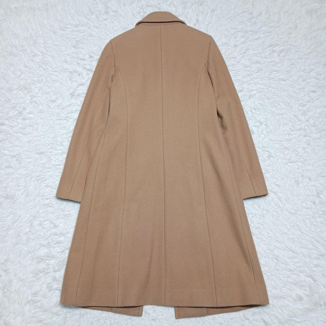 バーバリーブルーレーベル　ウールロングコート　ノバチェック　キャメル　サイズ40