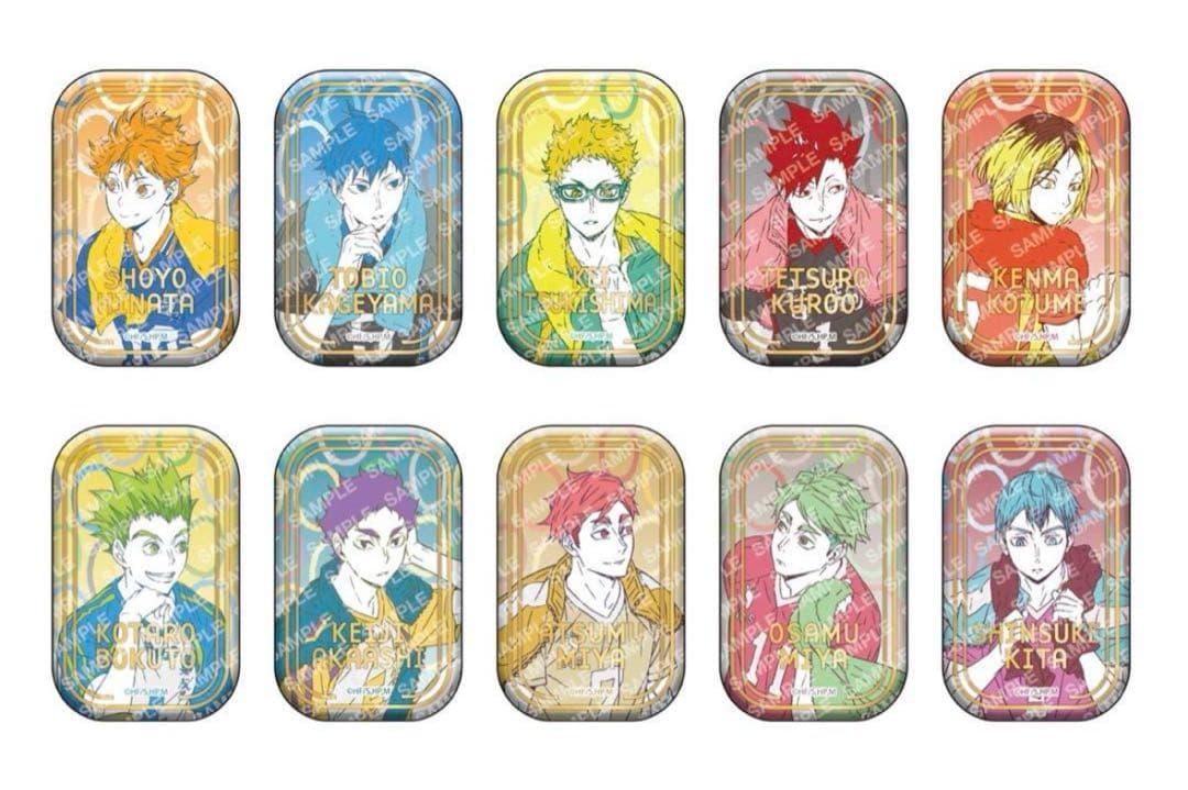 ハイキュー新品　スクエア缶バッジ オフショット×カラー第二弾 セブンネット限定