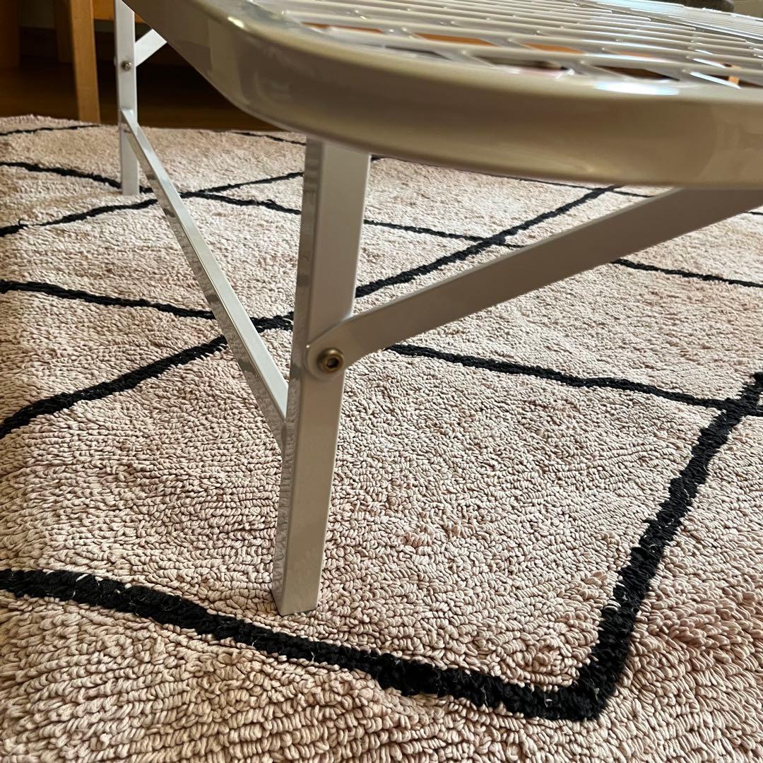 折り畳み 折りたたみ 収納式 パイプベッド シングル ホワイト 美品