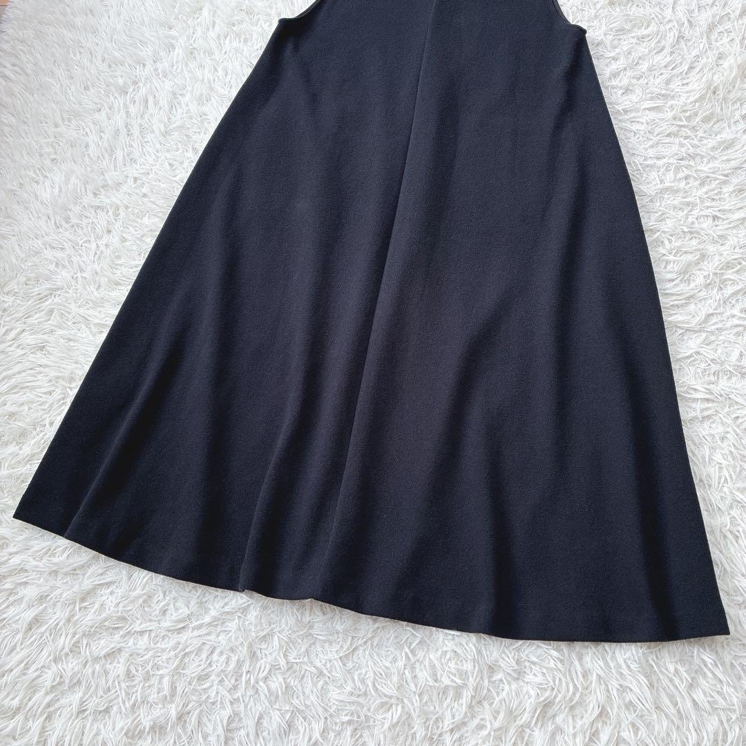 ビアズリー ブークレワンピース ノースリーブ ロング ポケット フレア Vネック