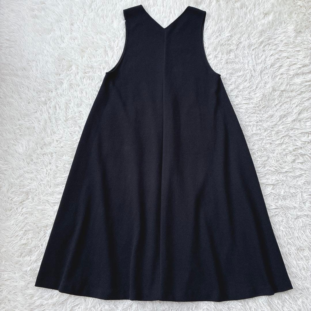 ビアズリー ブークレワンピース ノースリーブ ロング ポケット フレア Vネック