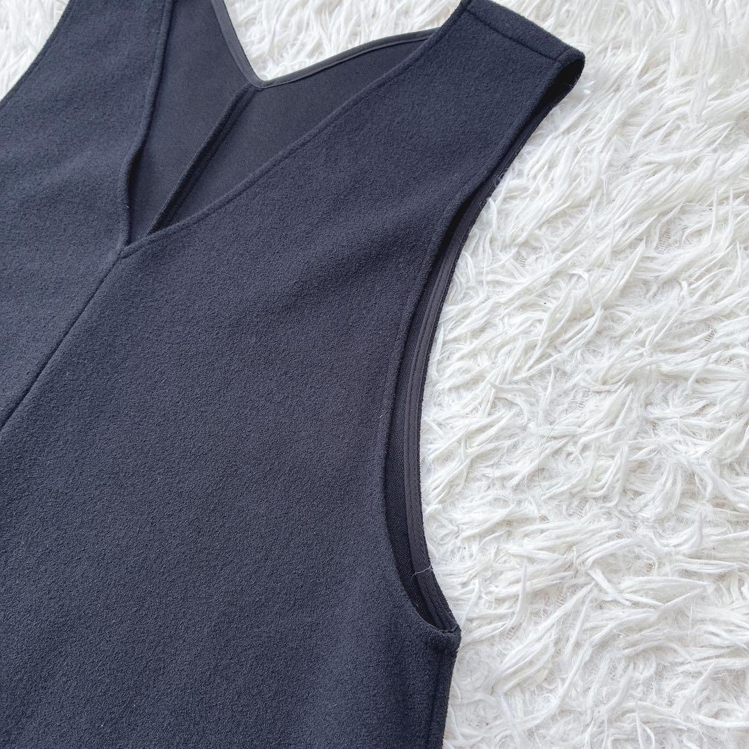 ビアズリー ブークレワンピース ノースリーブ ロング ポケット フレア Vネック