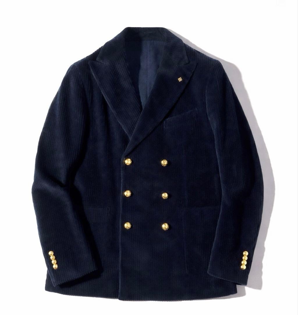 TAGLIATORE テーラードジャケット ダークネイビー 48L コーデュロイ