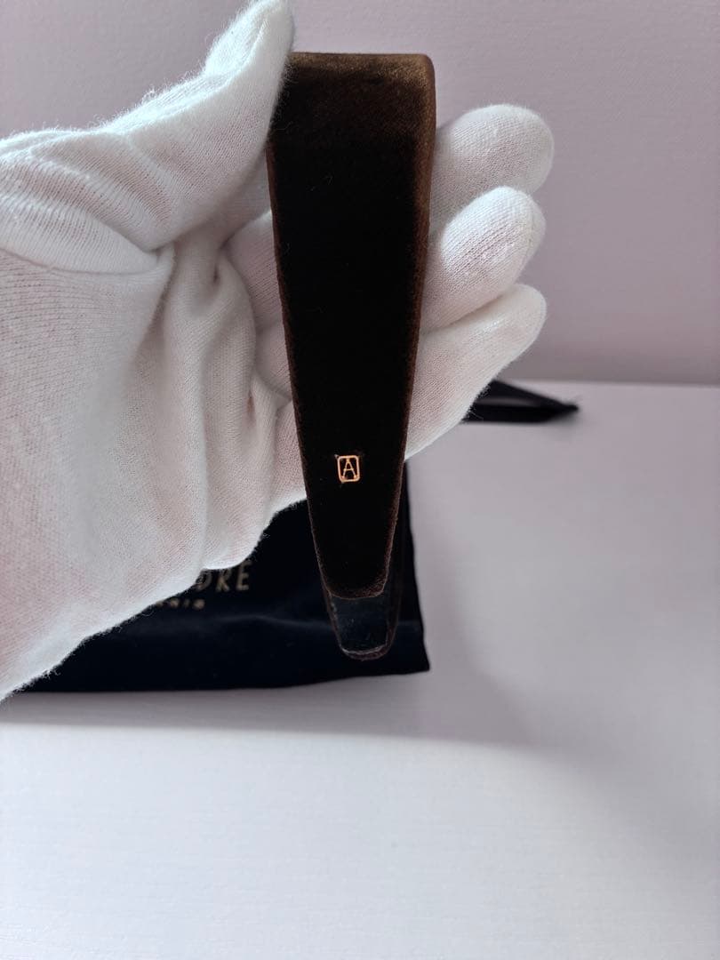【極美品】ALEXANDRE DE PARIS カチューシャ ベロア 茶