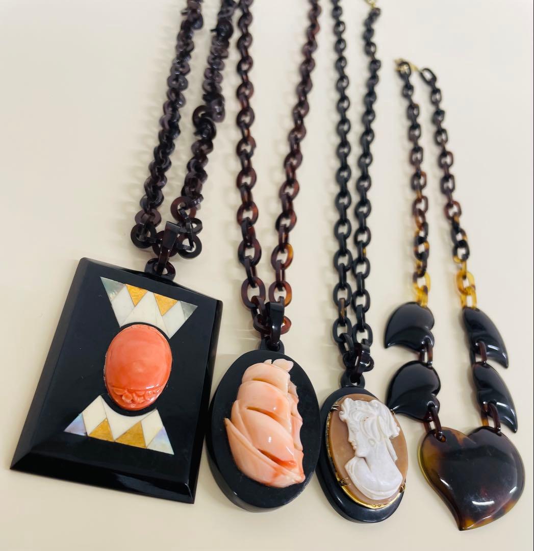 本鼈甲！サンゴ！オパールヴィンテージ ネックレス