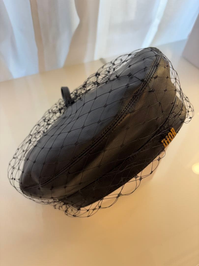 ディオール レディース Dior チュール レザー ベレー帽 ハット ブラック