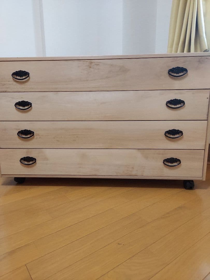 AN.K 桐箪笥、着物、和小物、収納 4段キャスター付き