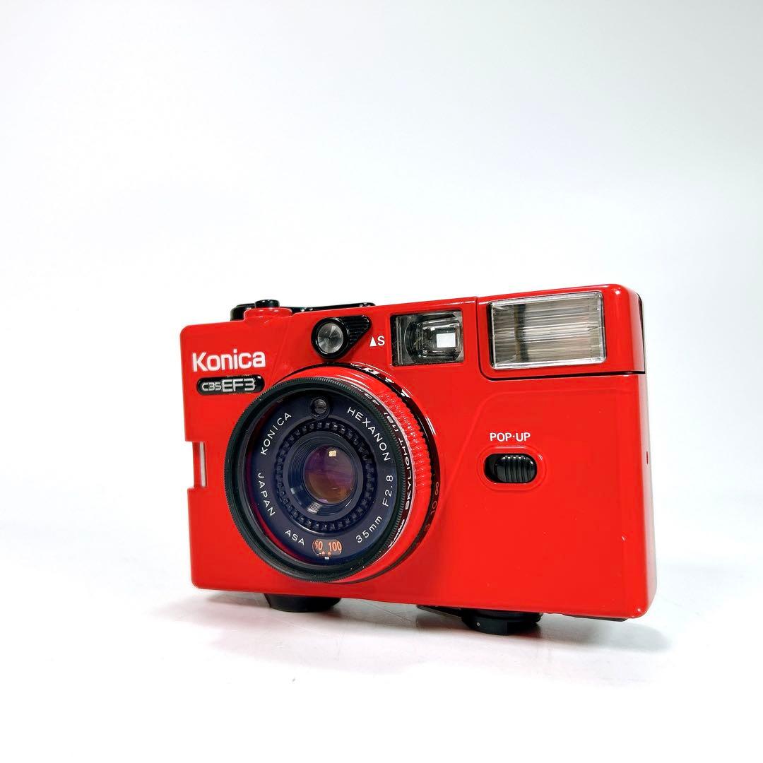 【美品】KONICA フィルムレンズ C35 EF3 レッド