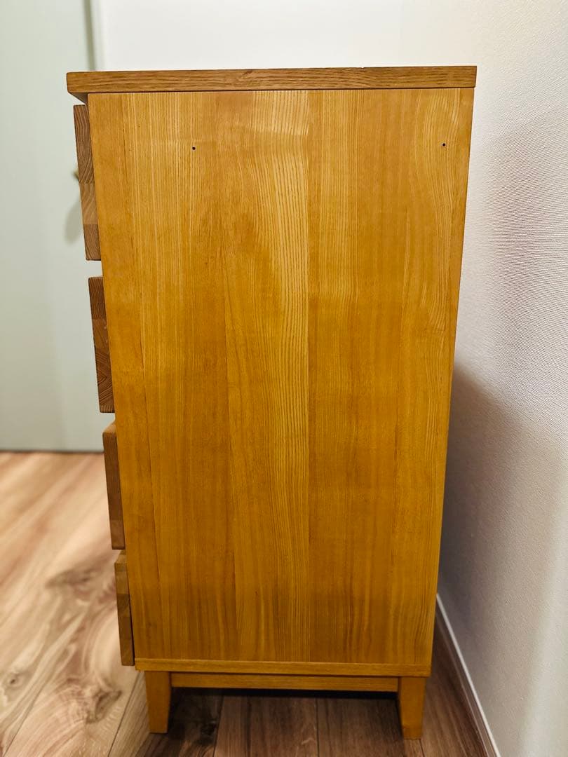 み*ま様 無印良品 天然木 無垢 5段チェスト キャビネット 引き出し 収納 タ