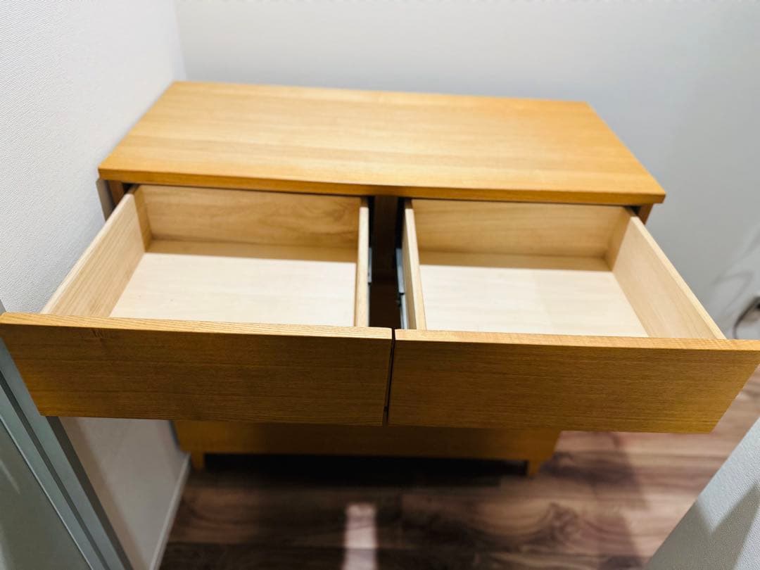 み*ま様 無印良品 天然木 無垢 5段チェスト キャビネット 引き出し 収納 タ