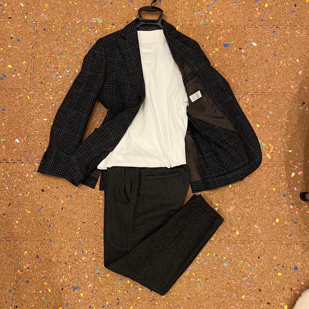 EDIFICE ジャケット 千鳥格子 ブラックネイビー 44サイズ