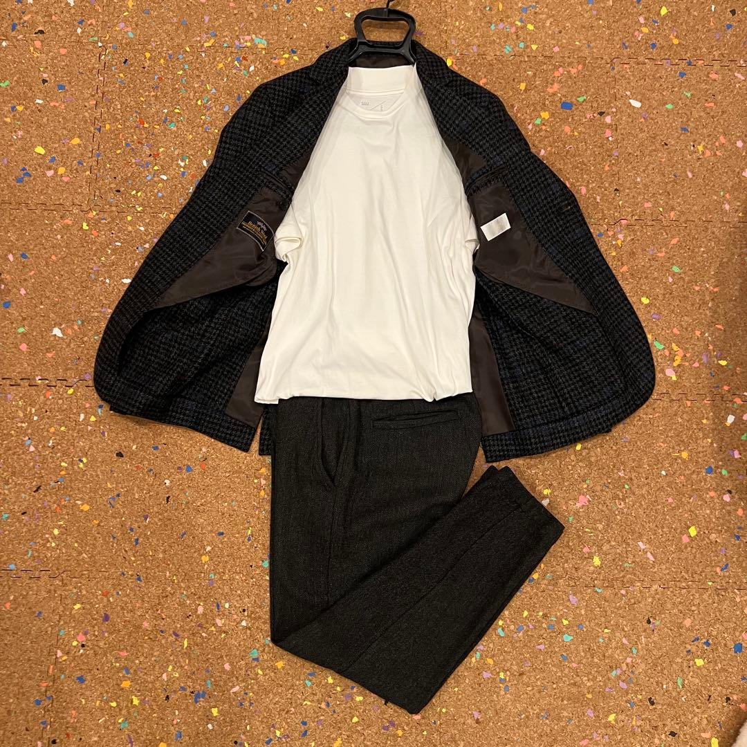 EDIFICE ジャケット 千鳥格子 ブラックネイビー 44サイズ