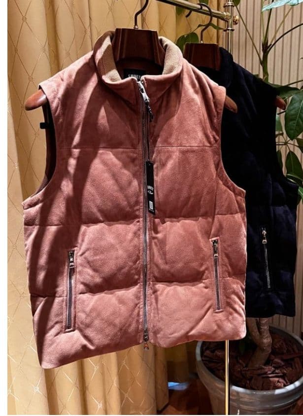 エンメティ ビームス別注スウェードダウンベスト