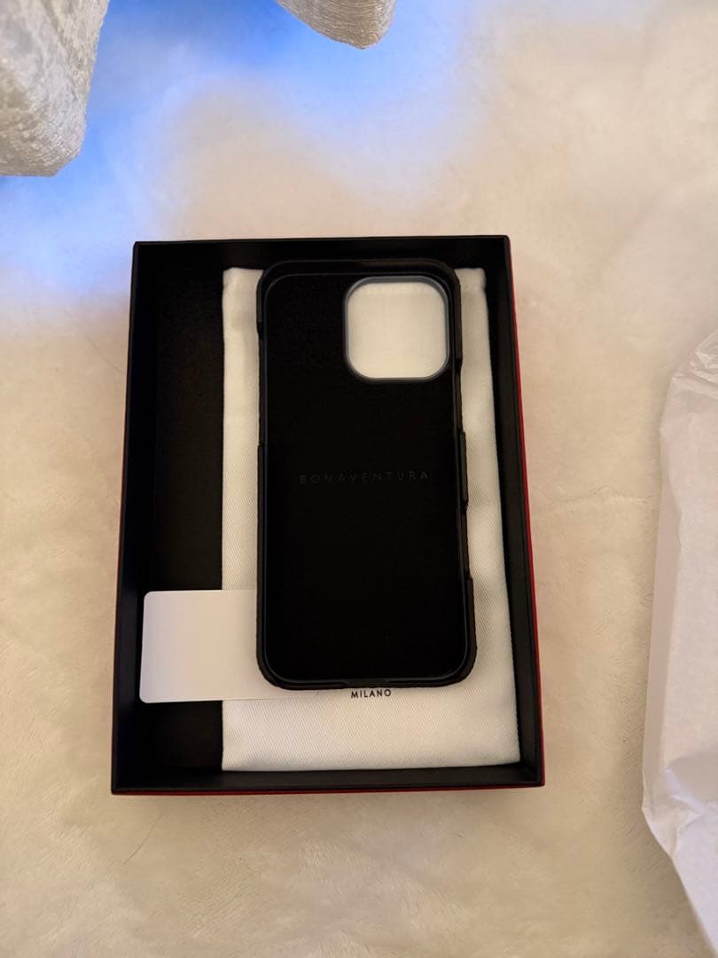 BONAVENTURA iPhone用ケース ベージュ ブラック