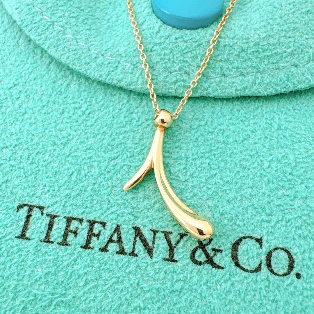 美品 オールドティファニー レター イニシャル i ネックレス k18 ゴールド