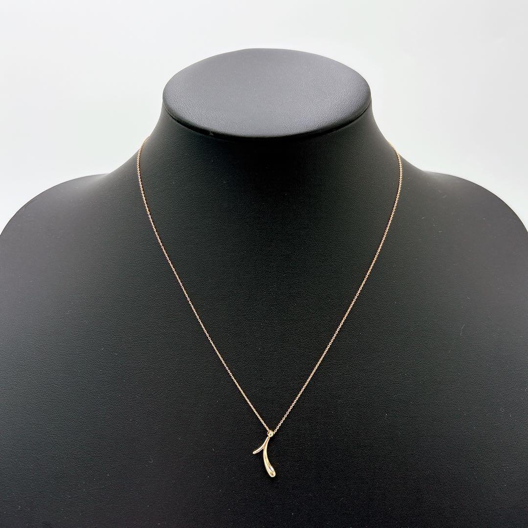 美品 オールドティファニー レター イニシャル i ネックレス k18 ゴールド