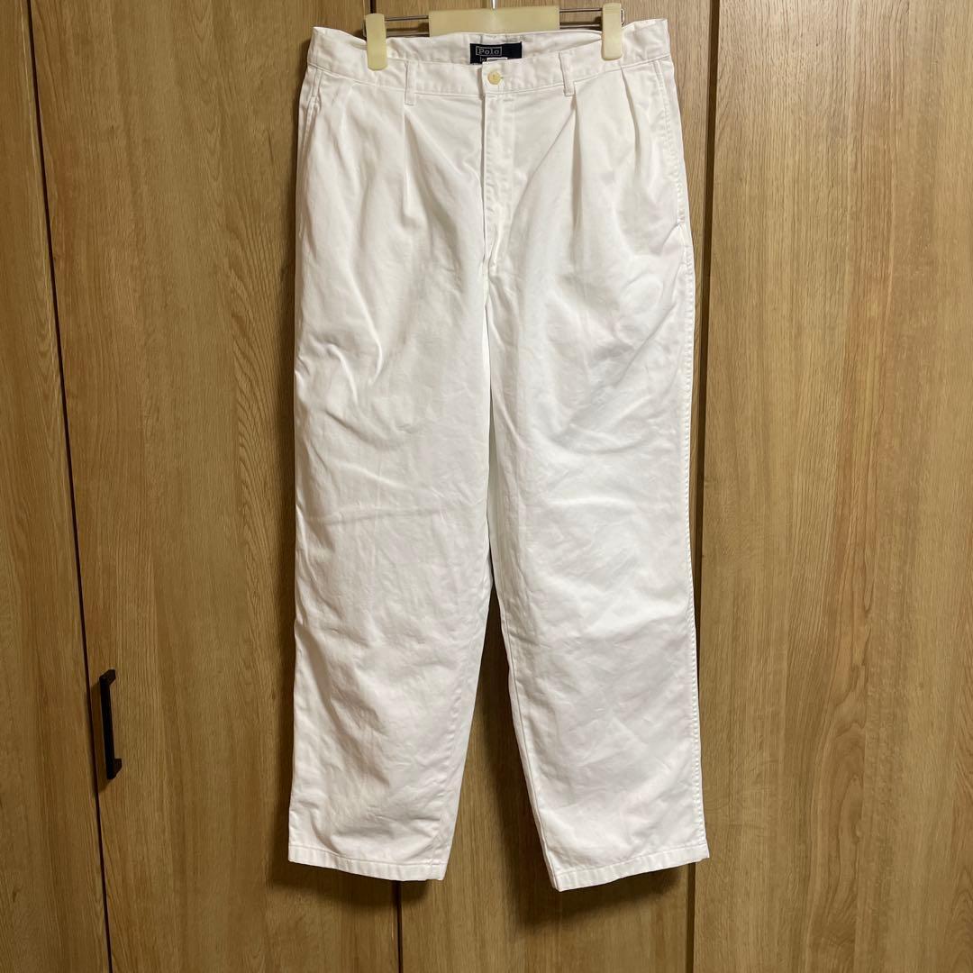 90's Polo Ralph Lauren チノパン　ポロチノ　ホワイトW32