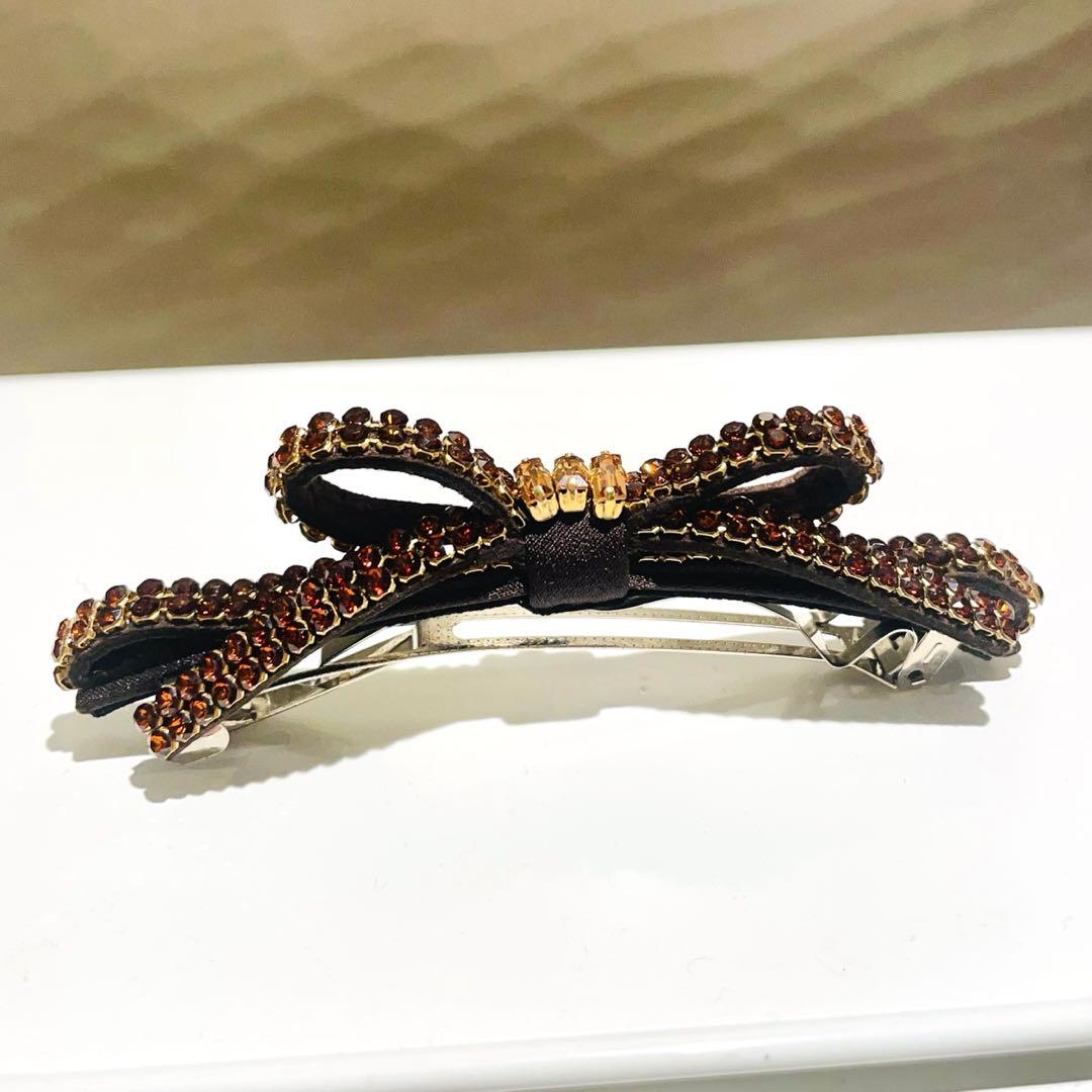 【最終価格】コンプレックスビズ/クリスタルメッシュバケットスリムバレッタ