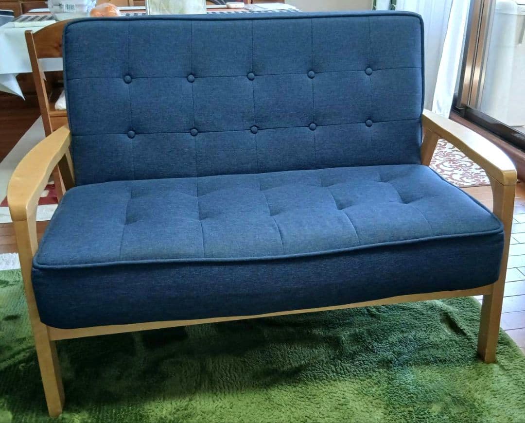 ニトリ　ソファ　ネイビー　2人がけ