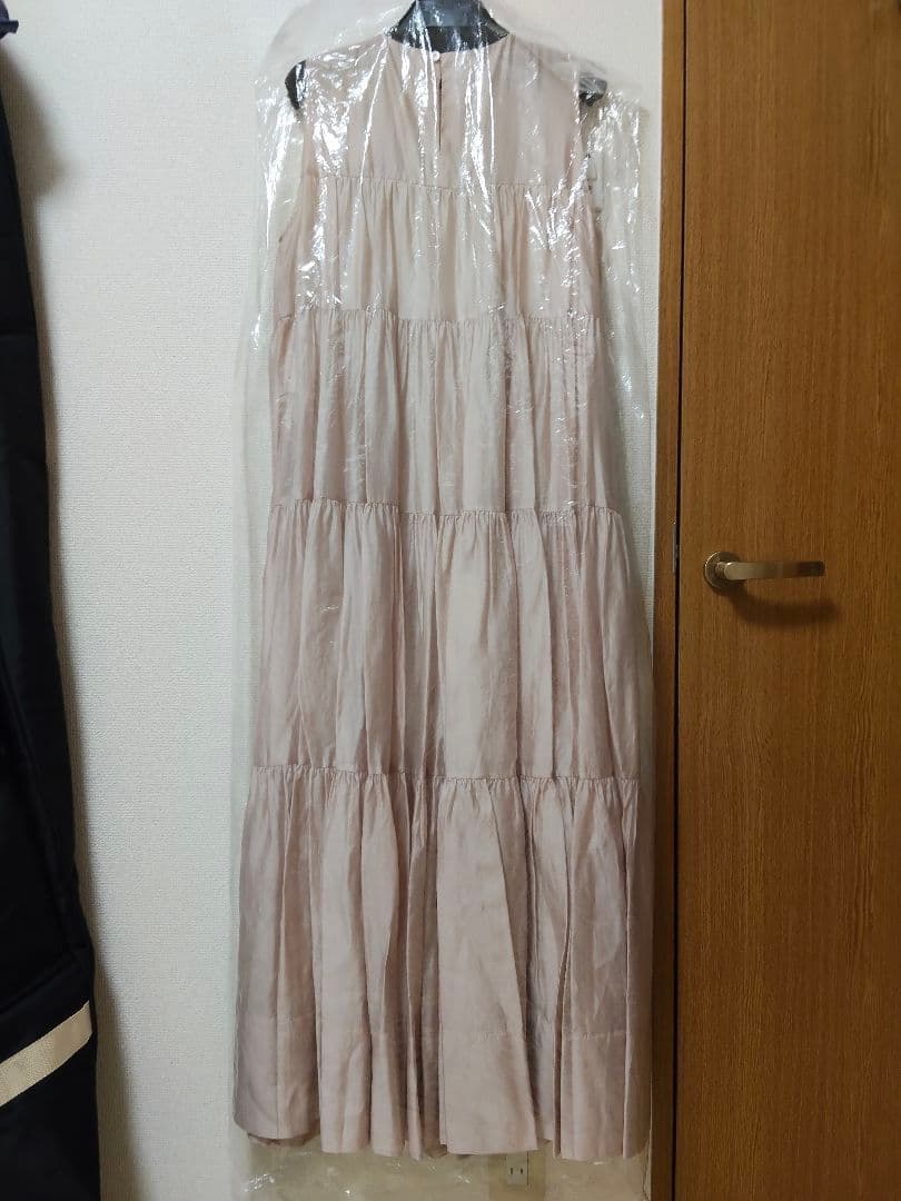 anuans Mサイズ テンセルリッチオーガンティアードワンピース ピンク